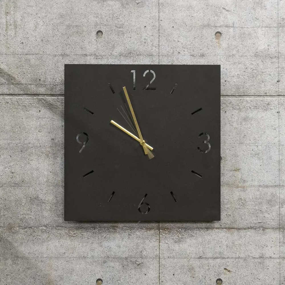 Wohnen Wanduhren*Quadratische Wanduhr in Schwarz - Britain