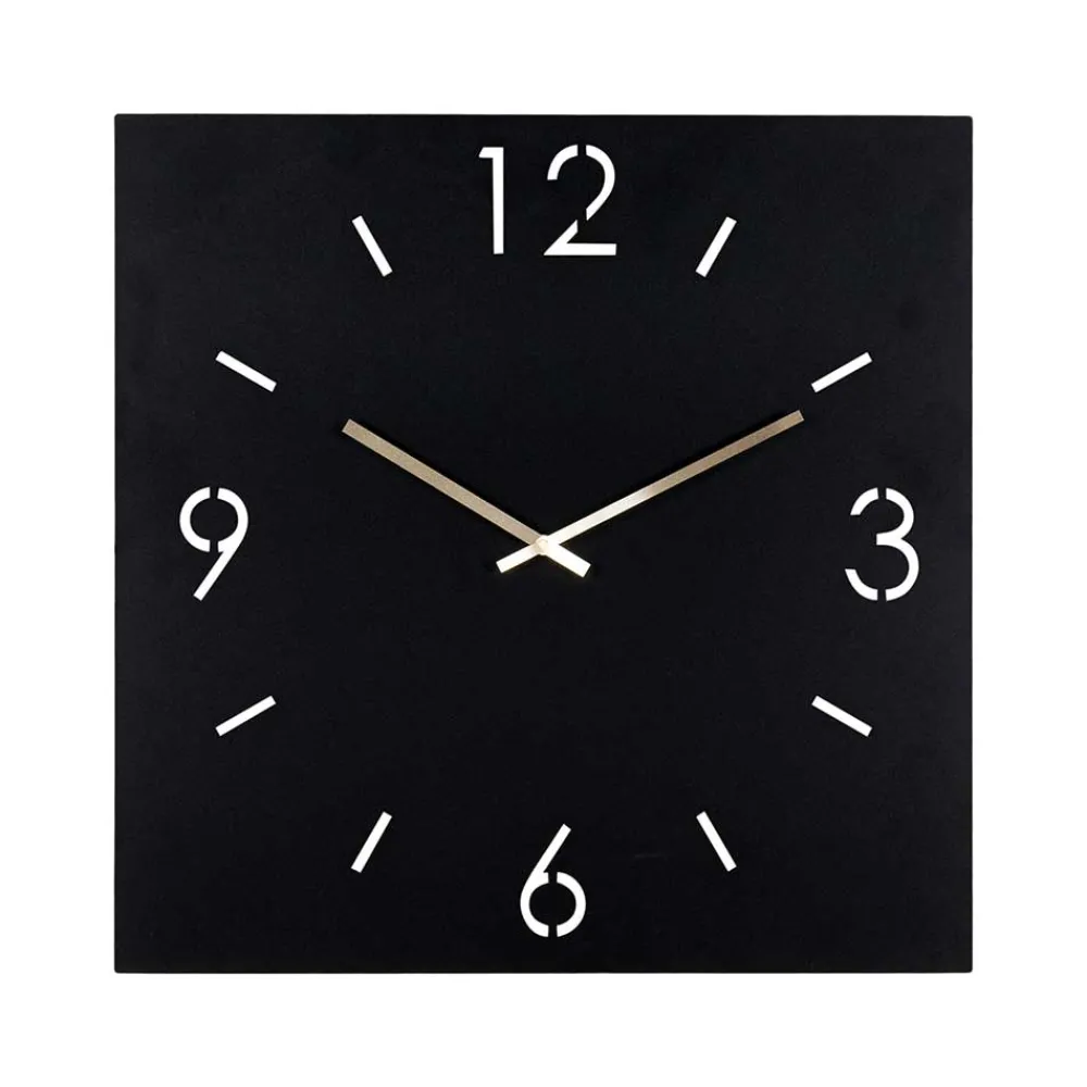 Wohnen Wanduhren*Quadratische Wanduhr in Schwarz - Britain