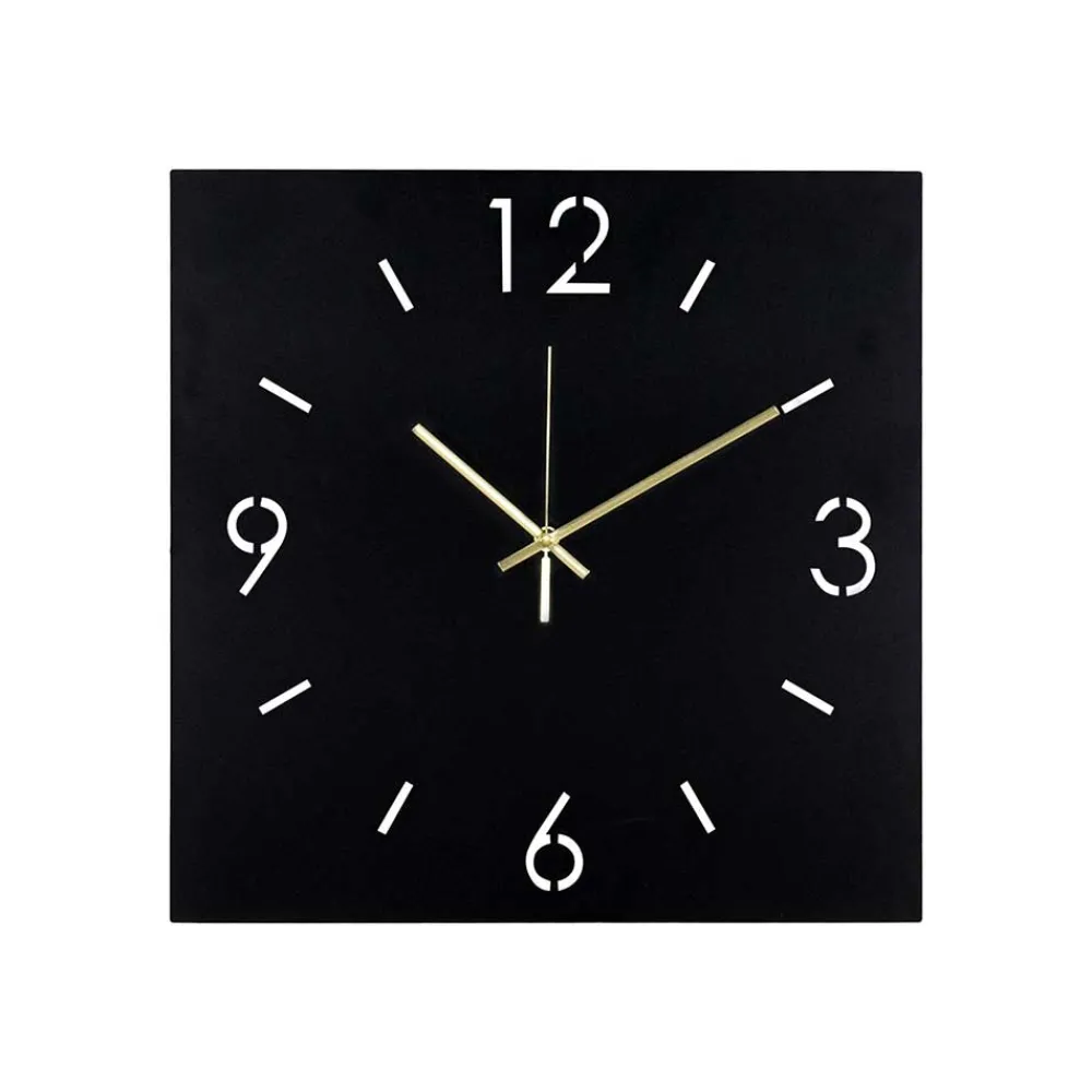 Wohnen Wanduhren*Quadratische Wanduhr in Schwarz - Britain
