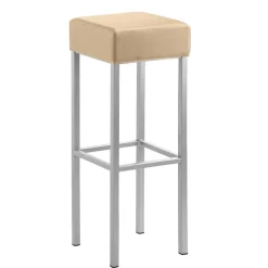 Wohnen Quadratischer Barhocker in Beige Microfaser - Garrysa