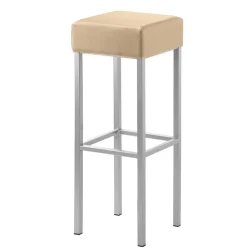 Wohnen Quadratischer Barhocker in Beige Microfaser - Garrysa