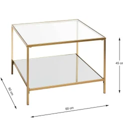Wohnen Quadratischer Beistelltisch aus Klarglas - Clair