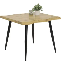 Wohnen Quadratischer Esstisch mit Baumkanten NB - Ashela