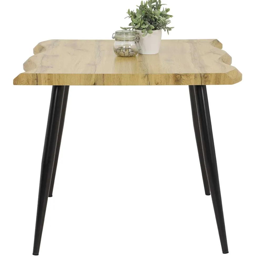 Wohnen Quadratischer Esstisch mit Baumkanten NB - Ashela