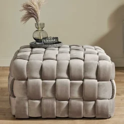 Wohnen Quadratischer Hocker in Flechtoptik - Malivia