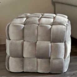 Wohnen Quadratischer Hocker in Flechtoptik - Malivia