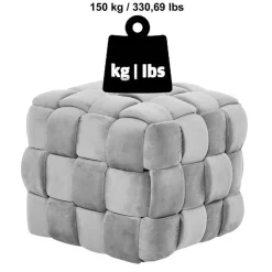 Wohnen Quadratischer Hocker in Flechtoptik - Malivia