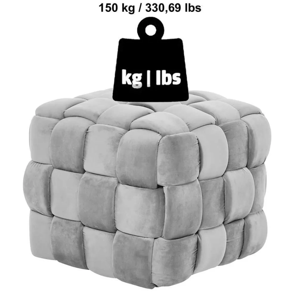 Wohnen Quadratischer Hocker in Flechtoptik - Malivia