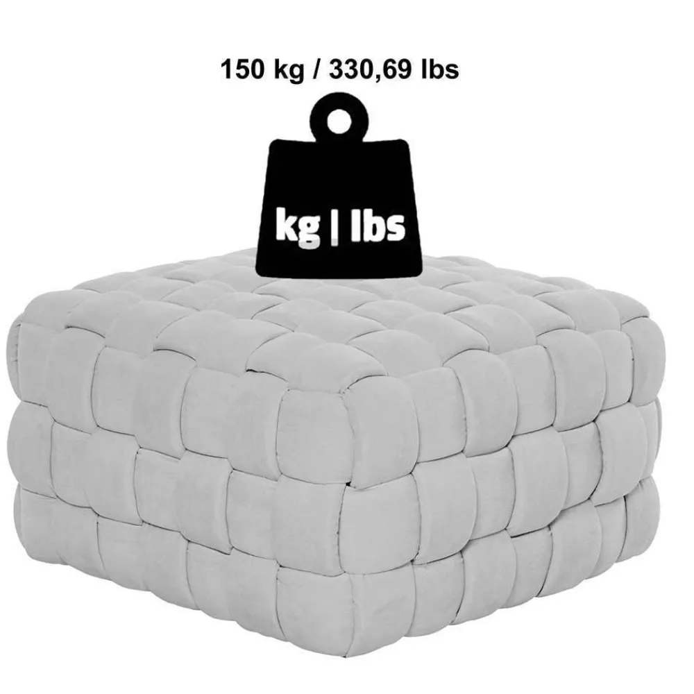 Wohnen Quadratischer Hocker in Flechtoptik - Malivia