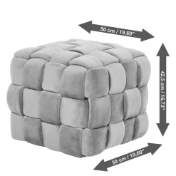 Wohnen Quadratischer Hocker in Flechtoptik - Malivia