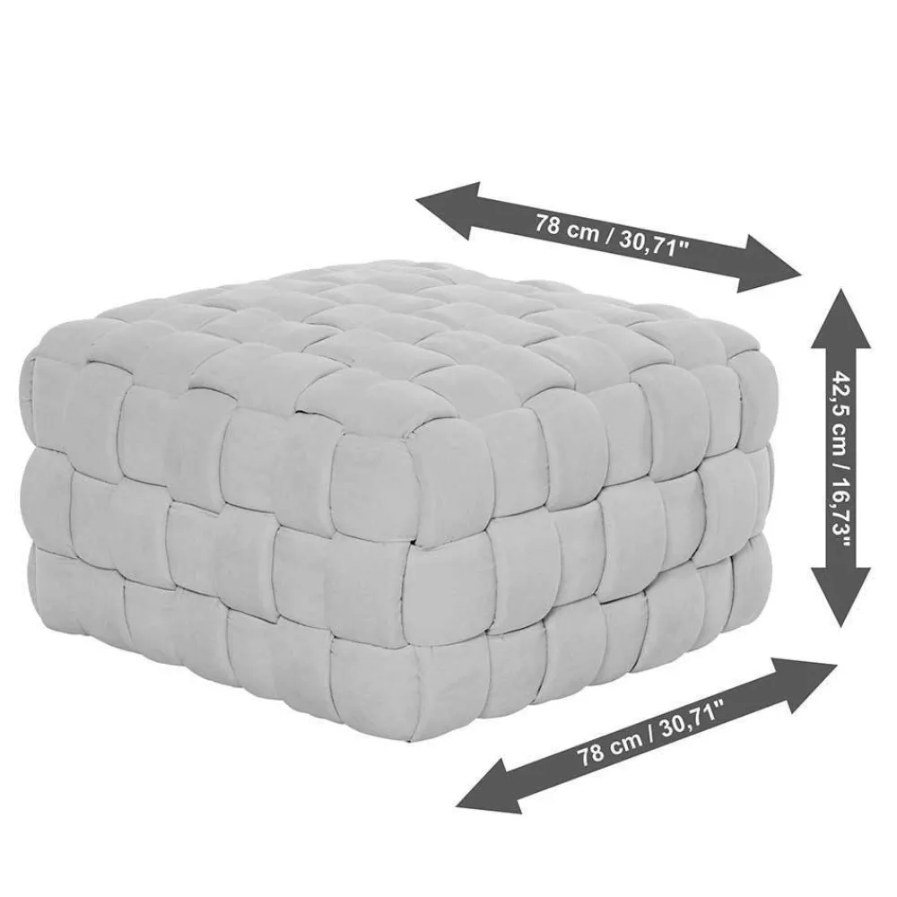 Wohnen Quadratischer Hocker in Flechtoptik - Malivia