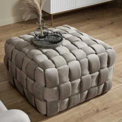 Wohnen Quadratischer Hocker in Flechtoptik - Malivia