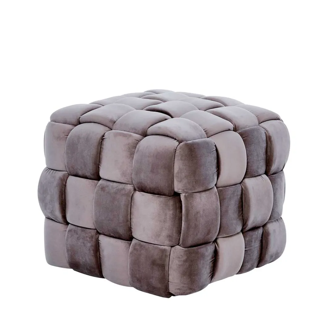 Wohnen Quadratischer Hocker in Flechtoptik - Malivia