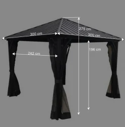 Wohnen Quadratischer Pavillon mit festem Dach - Blances