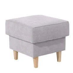 Wohnen Quadratischer Polsterhocker in Silbergrau - Jiletta