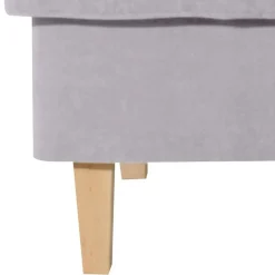 Wohnen Quadratischer Polsterhocker in Silbergrau - Jiletta