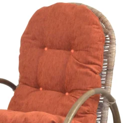 Wohnen Rattanmöbel*Rattan Geflecht Schaukelstuhl in Graubraun - Atjada