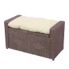 Wohnen Rattan Geflecht Sitztruhe in Braun - Leony