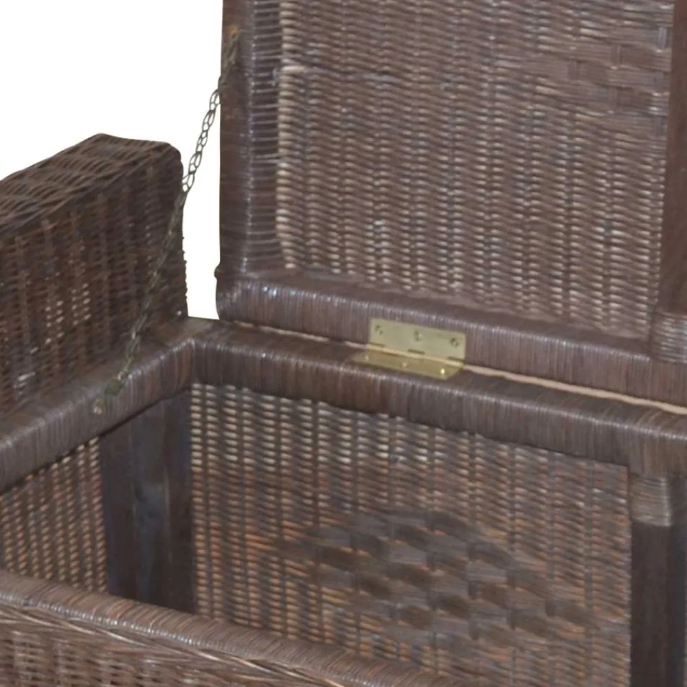 Wohnen Rattan Geflecht Sitztruhe in Braun - Leony