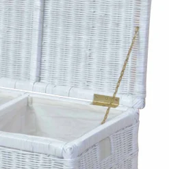 Wohnen Rattan Geflecht Wäschetruhe mit 2 Kammern - Gulica