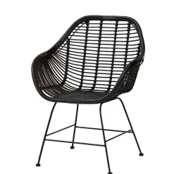 Wohnen Wohnzimmerstühle|Rattanmöbel*Rattan Geflechtstühle mit Armlehnen - Bregenza (2er Set)