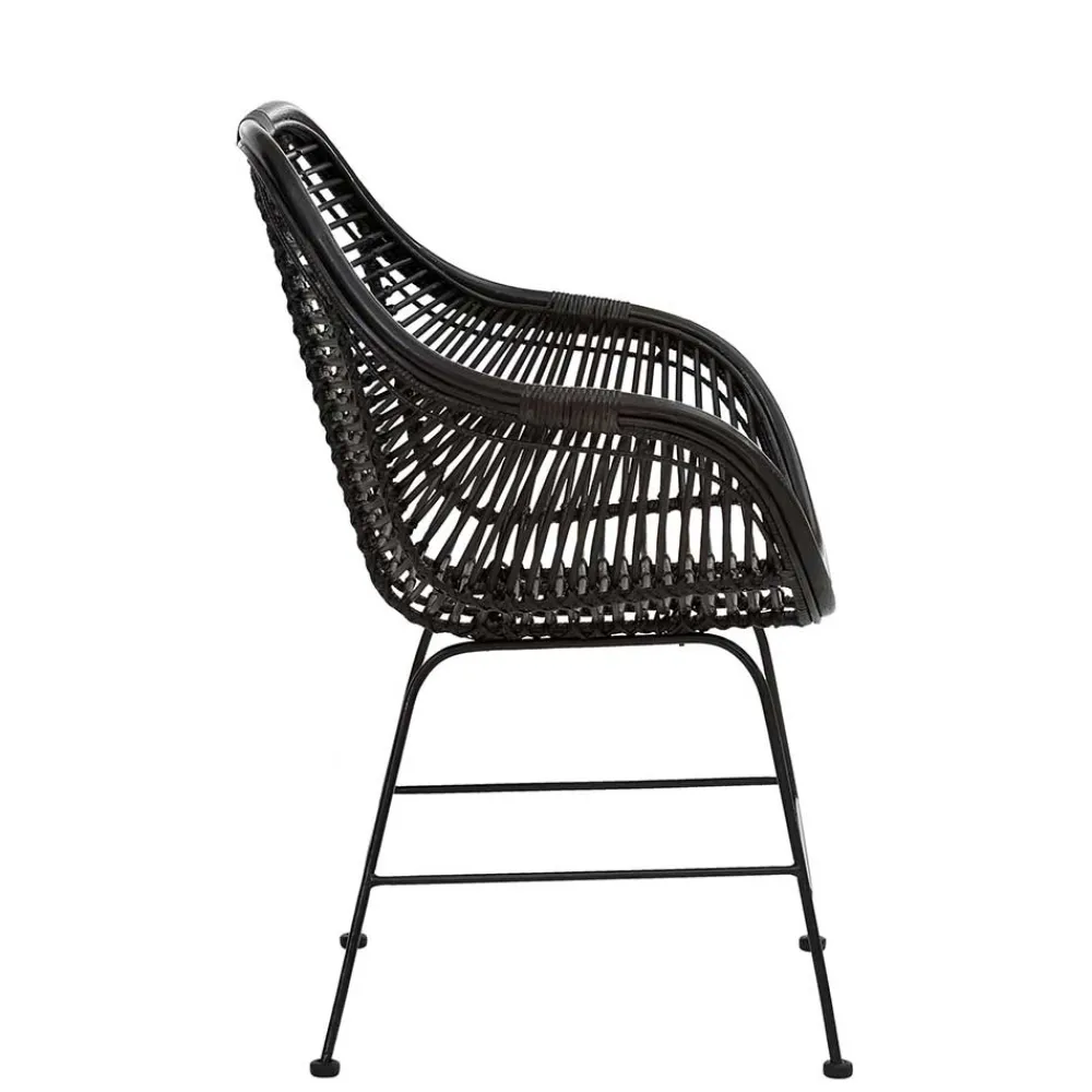 Wohnen Wohnzimmerstühle|Rattanmöbel*Rattan Geflechtstühle mit Armlehnen - Bregenza (2er Set)