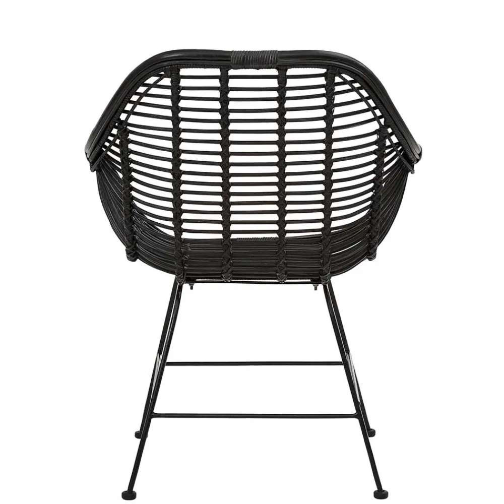 Wohnen Wohnzimmerstühle|Rattanmöbel*Rattan Geflechtstühle mit Armlehnen - Bregenza (2er Set)
