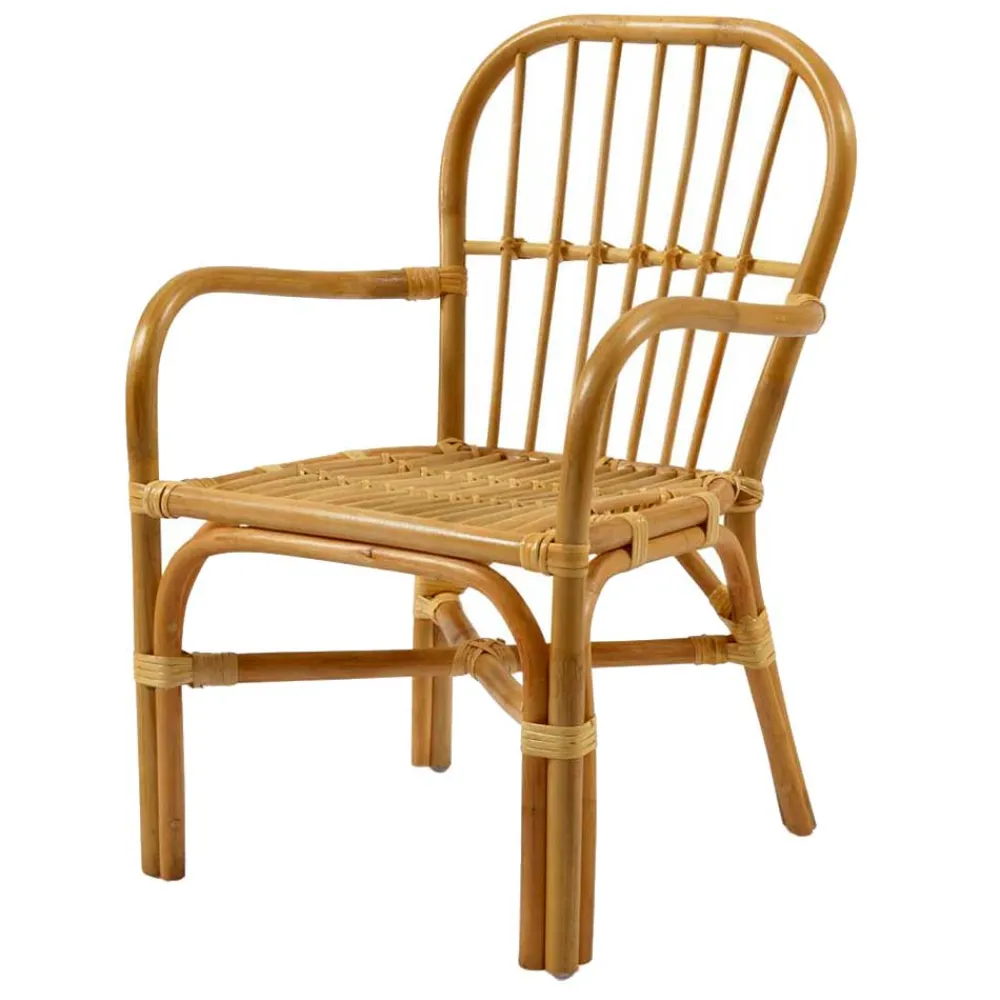 Kinder Wohnen Rattan Kinderstühle mit 35 cm Sitzhöhe - Cigembas (2er Set)