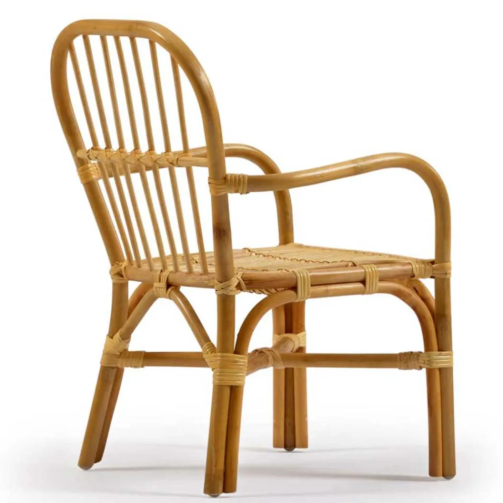 Kinder Wohnen Rattan Kinderstühle mit 35 cm Sitzhöhe - Cigembas (2er Set)