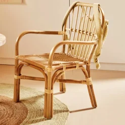 Kinder Wohnen Rattan Kinderstühle mit 35 cm Sitzhöhe - Cigembas (2er Set)