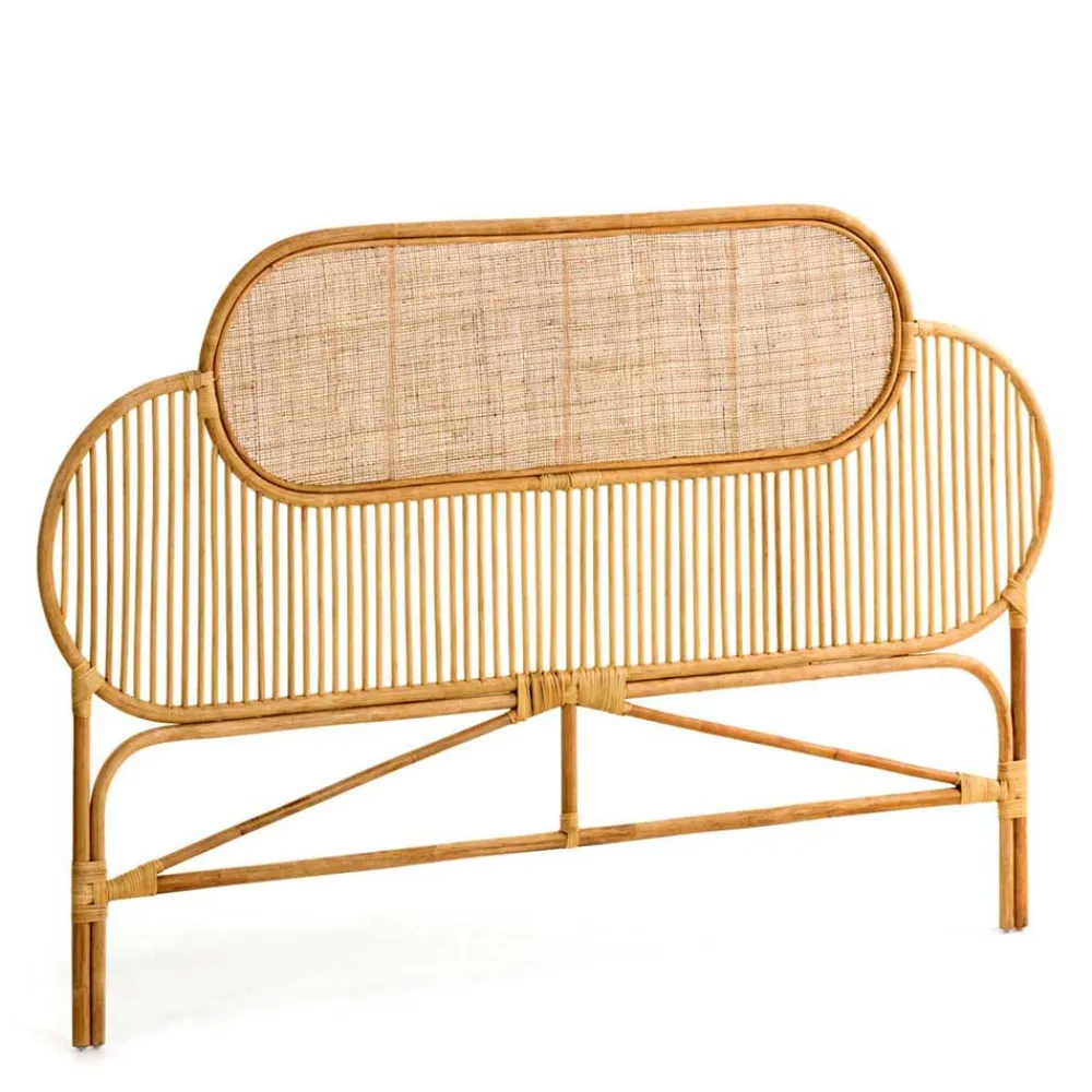Wohnen Rattanmöbel*Rattan Kopfteil in Natur für Bett - Lucelo