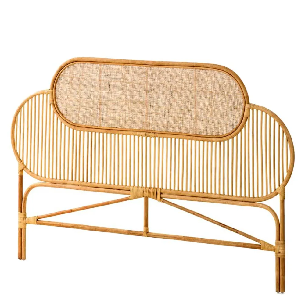 Wohnen Rattanmöbel*Rattan Kopfteil in Natur für Bett - Lucelo