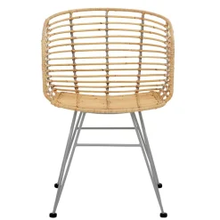 Wohnen Rattanmöbel*Rattan Korbsessel mit Metallgestell - Levitanas (2er Set)