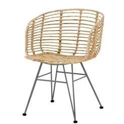 Wohnen Rattanmöbel*Rattan Korbsessel mit Metallgestell - Levitanas (2er Set)