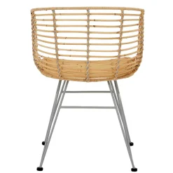 Wohnen Rattanmöbel*Rattan Korbsessel mit Metallgestell - Levitanas (2er Set)