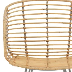 Wohnen Rattanmöbel*Rattan Korbsessel mit Metallgestell - Levitanas (2er Set)