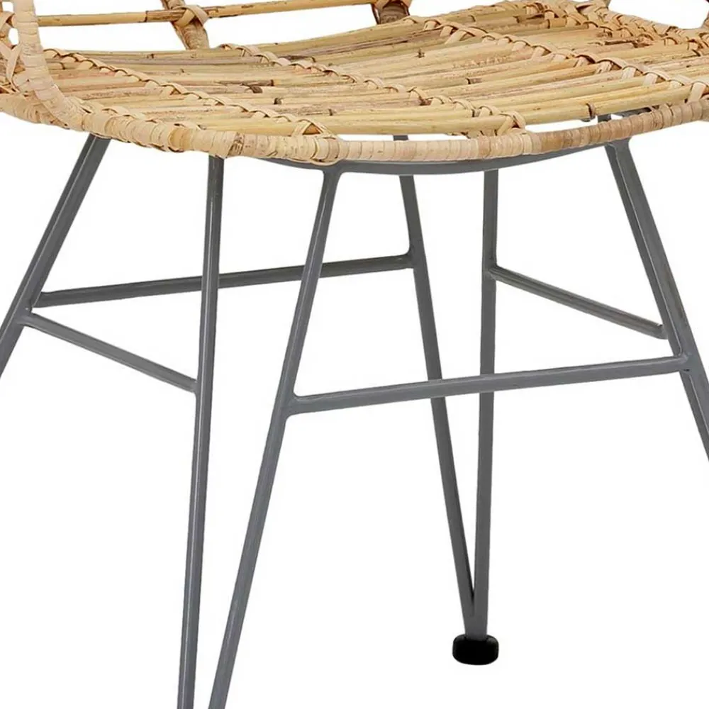 Wohnen Rattanmöbel*Rattan Korbsessel mit Metallgestell - Levitanas (2er Set)