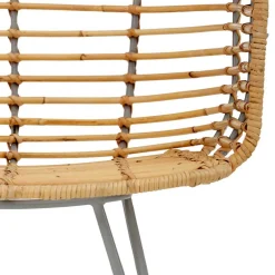 Wohnen Rattanmöbel*Rattan Korbsessel mit Metallgestell - Levitanas (2er Set)