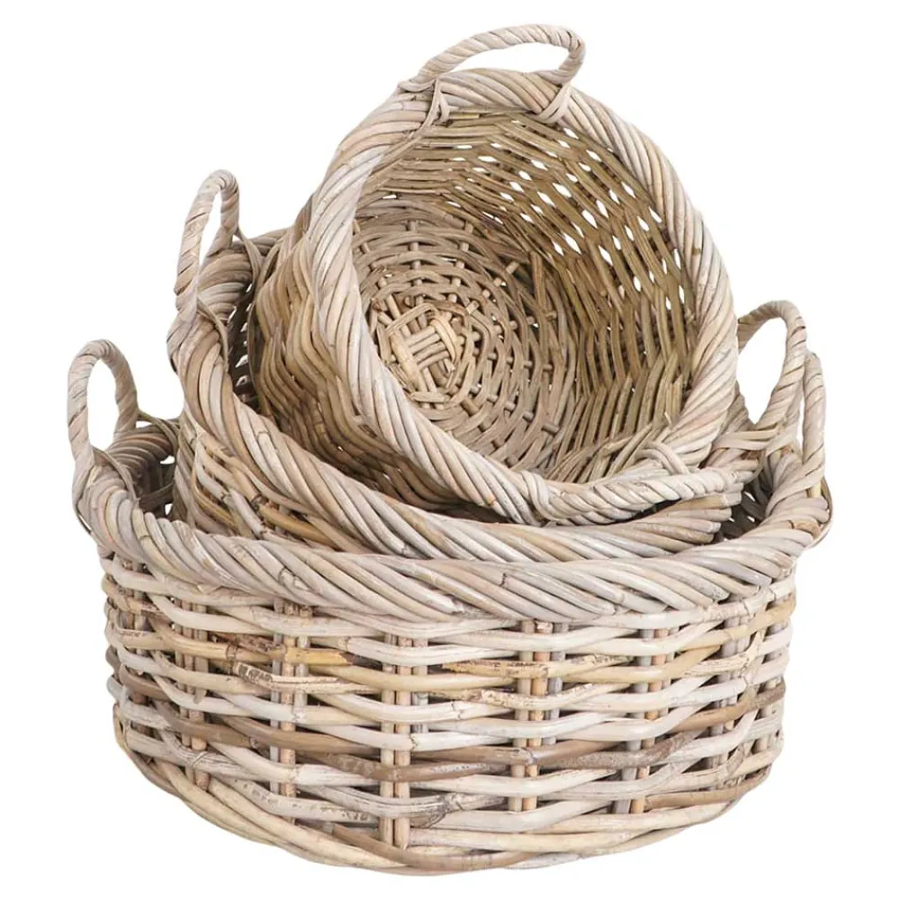 Wohnen Rattanmöbel*Rattan Körbe von Hand gefertigt - Saliaora (dreiteilig)