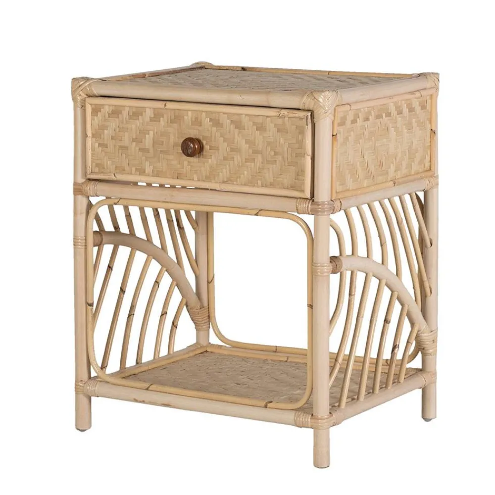 Wohnen Rattan Nachtkommode mit zwei Ablagen - Robin