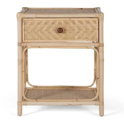 Wohnen Rattan Nachtkommode mit zwei Ablagen - Robin