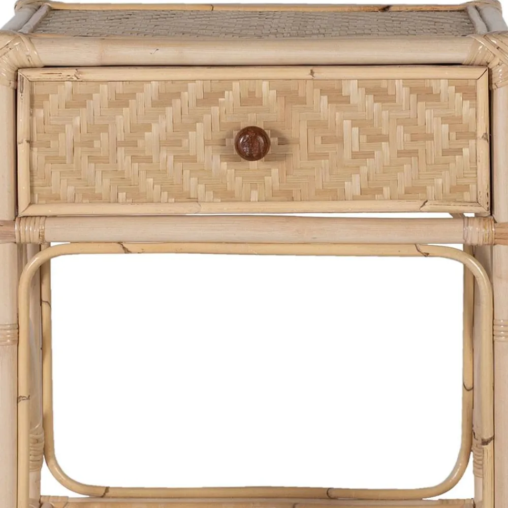 Wohnen Rattan Nachtkommode mit zwei Ablagen - Robin