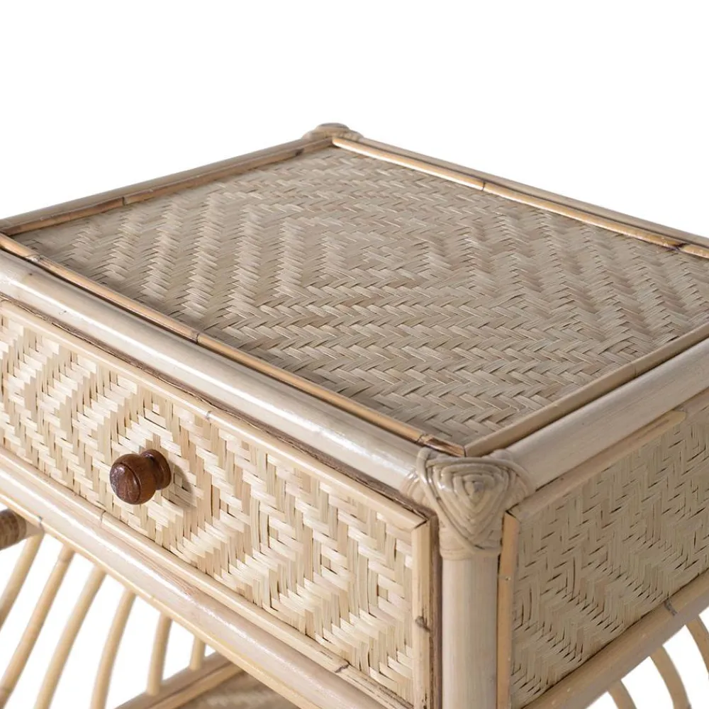 Wohnen Rattan Nachtkommode mit zwei Ablagen - Robin