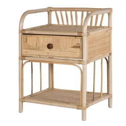 Wohnen Rattan Nachtkonsole mit zwei Ablagen - Robin