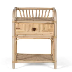 Wohnen Rattan Nachtkonsole mit zwei Ablagen - Robin