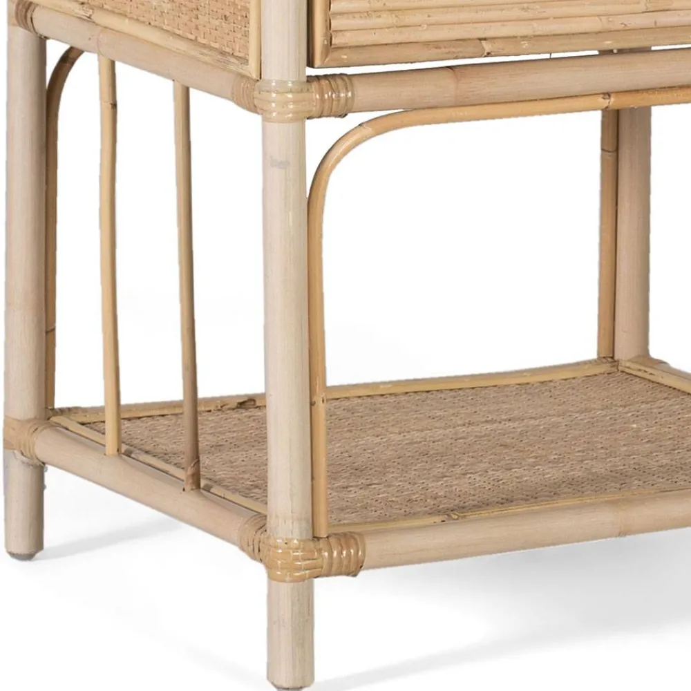 Wohnen Rattan Nachtkonsole mit zwei Ablagen - Robin