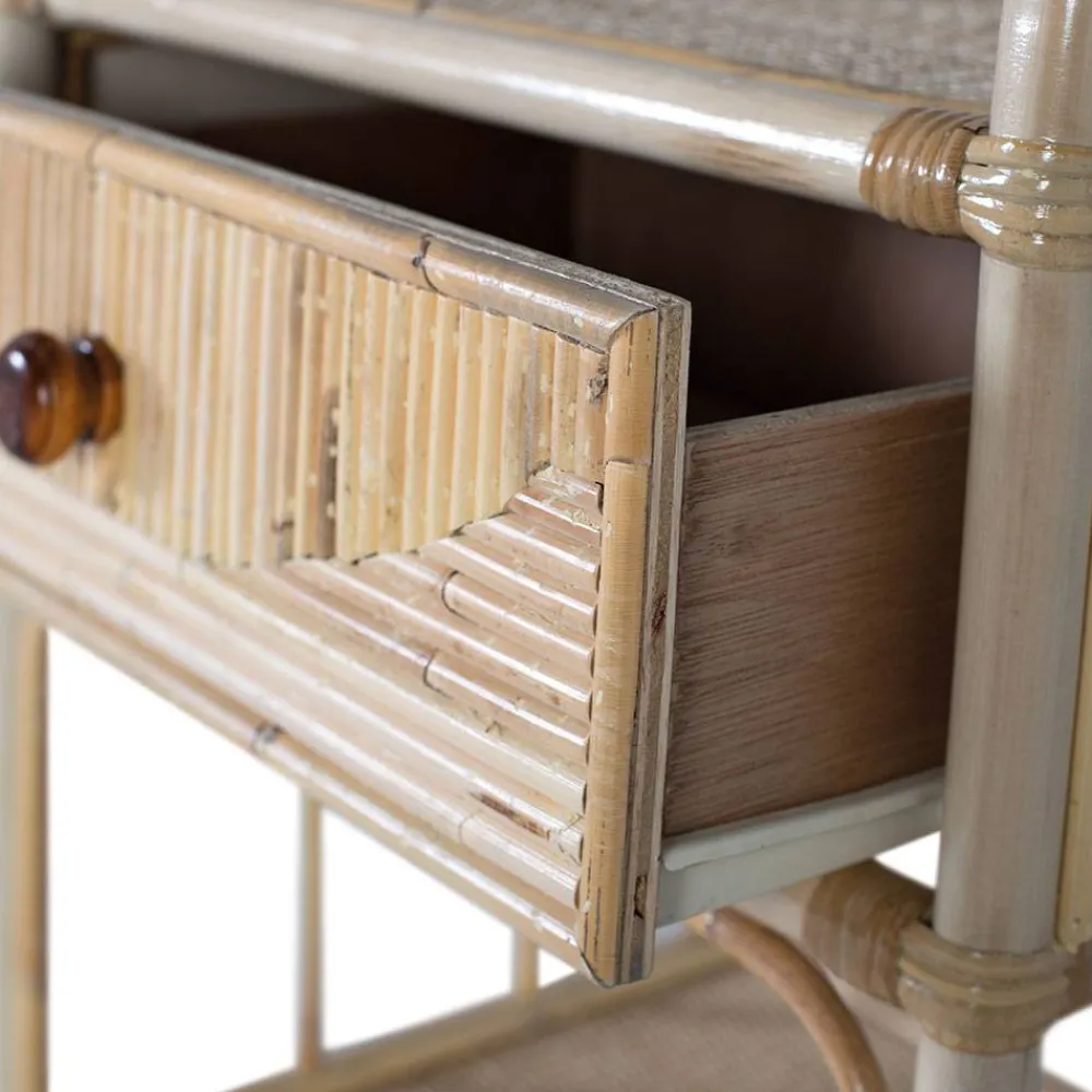 Wohnen Rattan Nachtkonsole mit zwei Ablagen - Robin