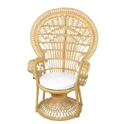 Wohnen Rattanmöbel|Designermöbel*Rattan Pfauenthron Mexicano in Beige
