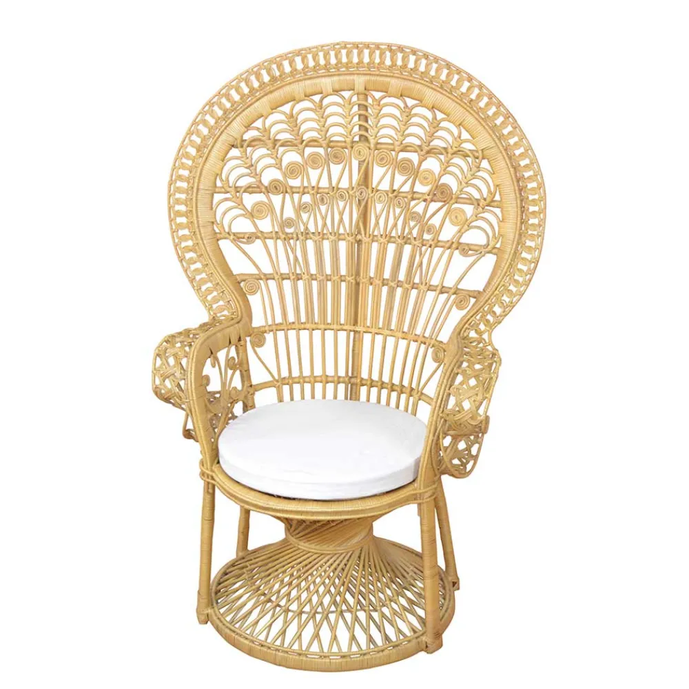 Wohnen Rattanmöbel|Designermöbel*Rattan Pfauenthron Mexicano in Beige
