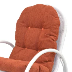 Wohnen Rattan Schaukelstuhl in Weiß lackiert - Eddi